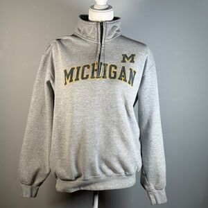 Vintage Michigan Pullover Sweater 1/4 Zip Dual Pockets Turtleneck Womens Size L